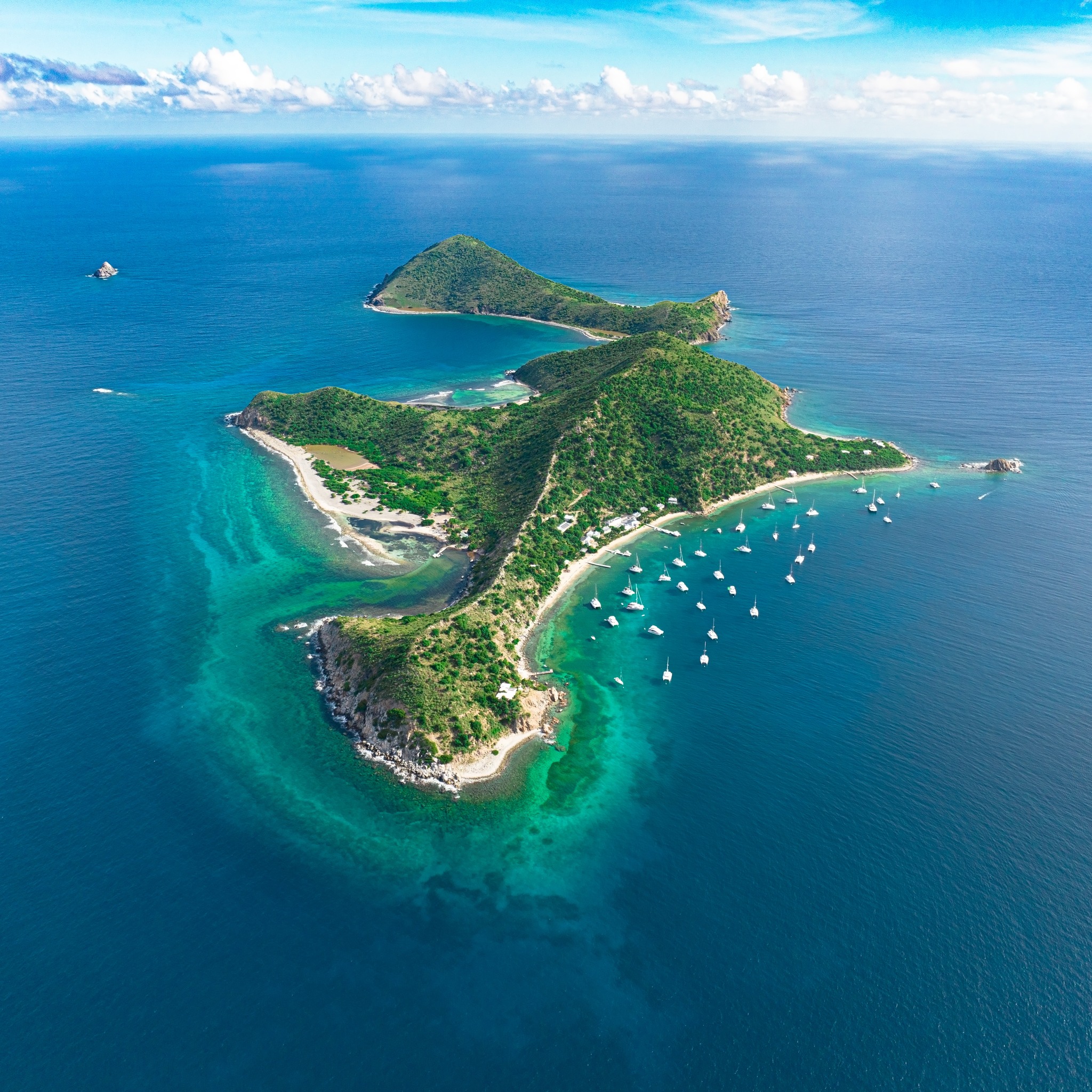 Aerial view of Cooper Island from the North looking south.